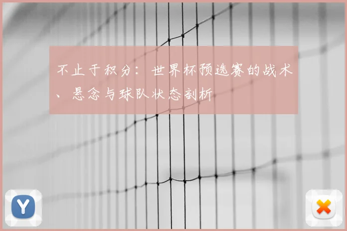 不止于积分:世界杯预选赛的战术、悬念与球队状态剖析